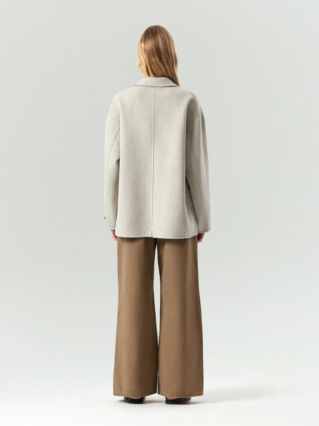 Полупальто Emka R138 шерсть серый  фото 6