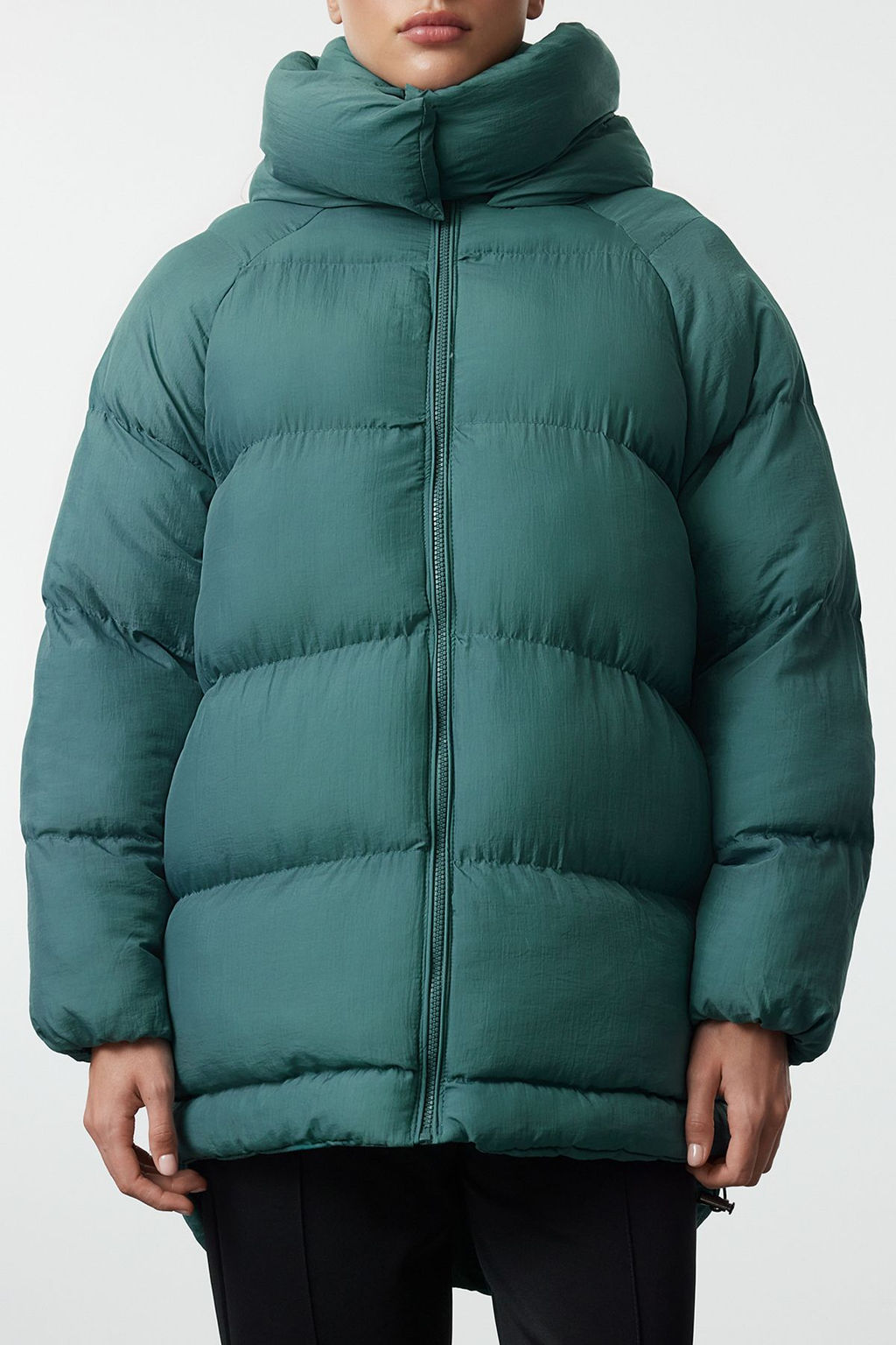 TRENDYOLMILLA Siyah Oversize Kapusonlu Su Itici Sisme Mont TWOAW23MO00193  фото 15