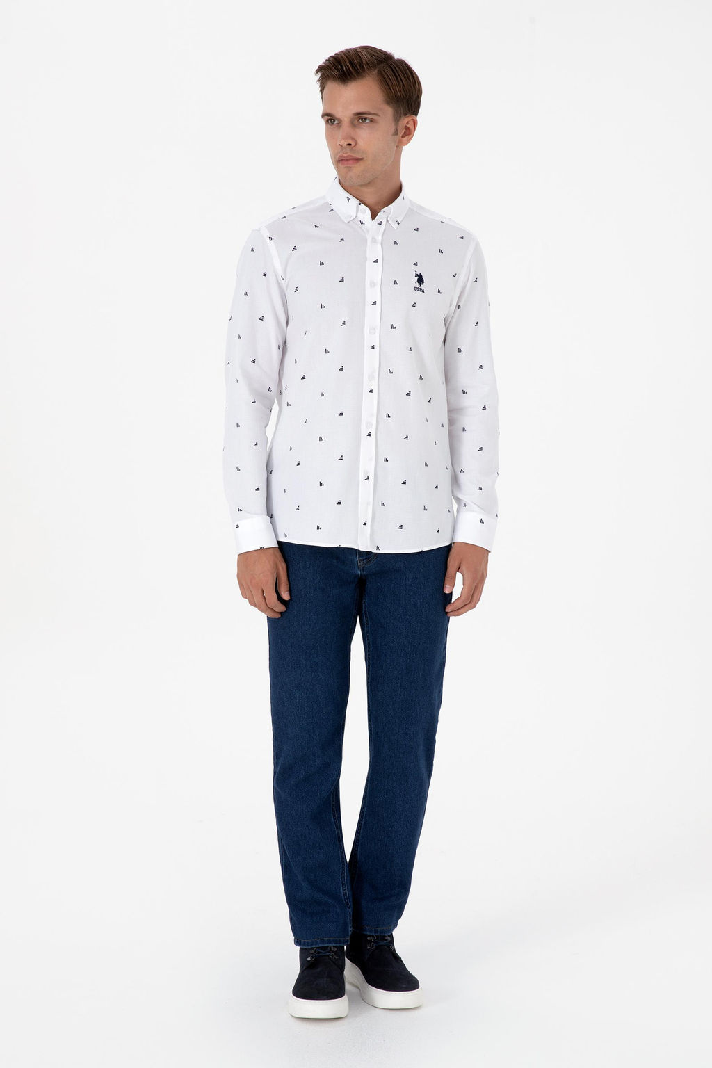 Erkek Beyaz Uzun Kollu G_mlek Sepette S_rpriz _ndirim - U.s. polo assn фото 4