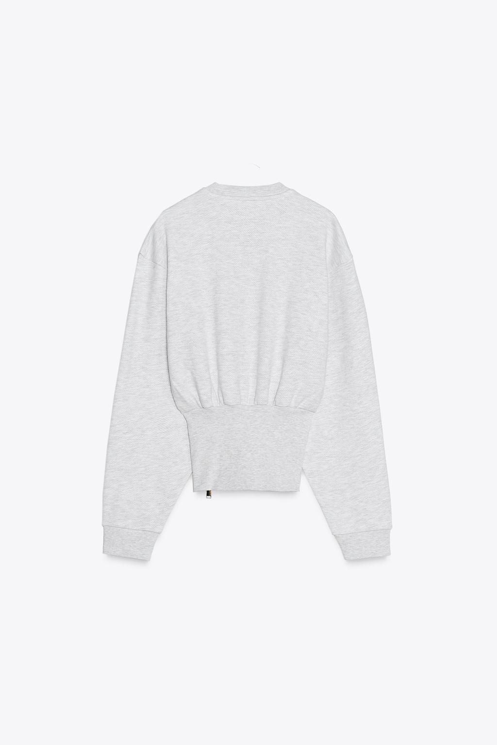 TEXTURED ZIP-UP SWEATSHIRT - Zara фото 7
