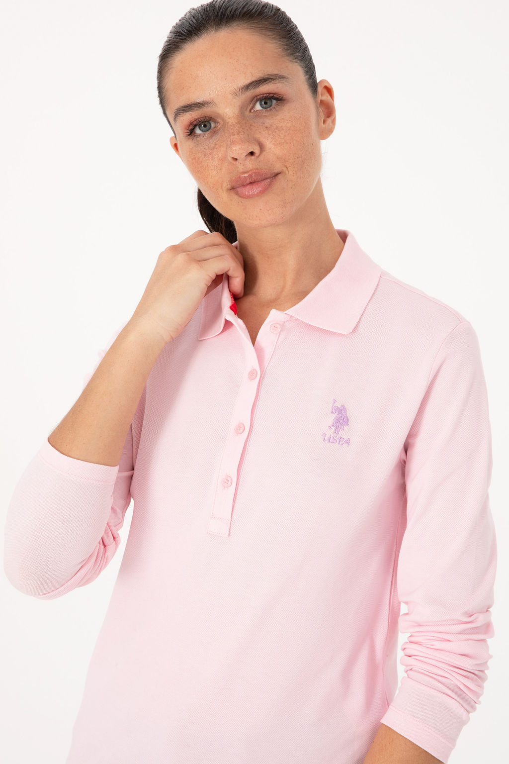Kad_n Pembe Basic Polo Yaka Sweatsh_rt - U.s. polo assn фото 9