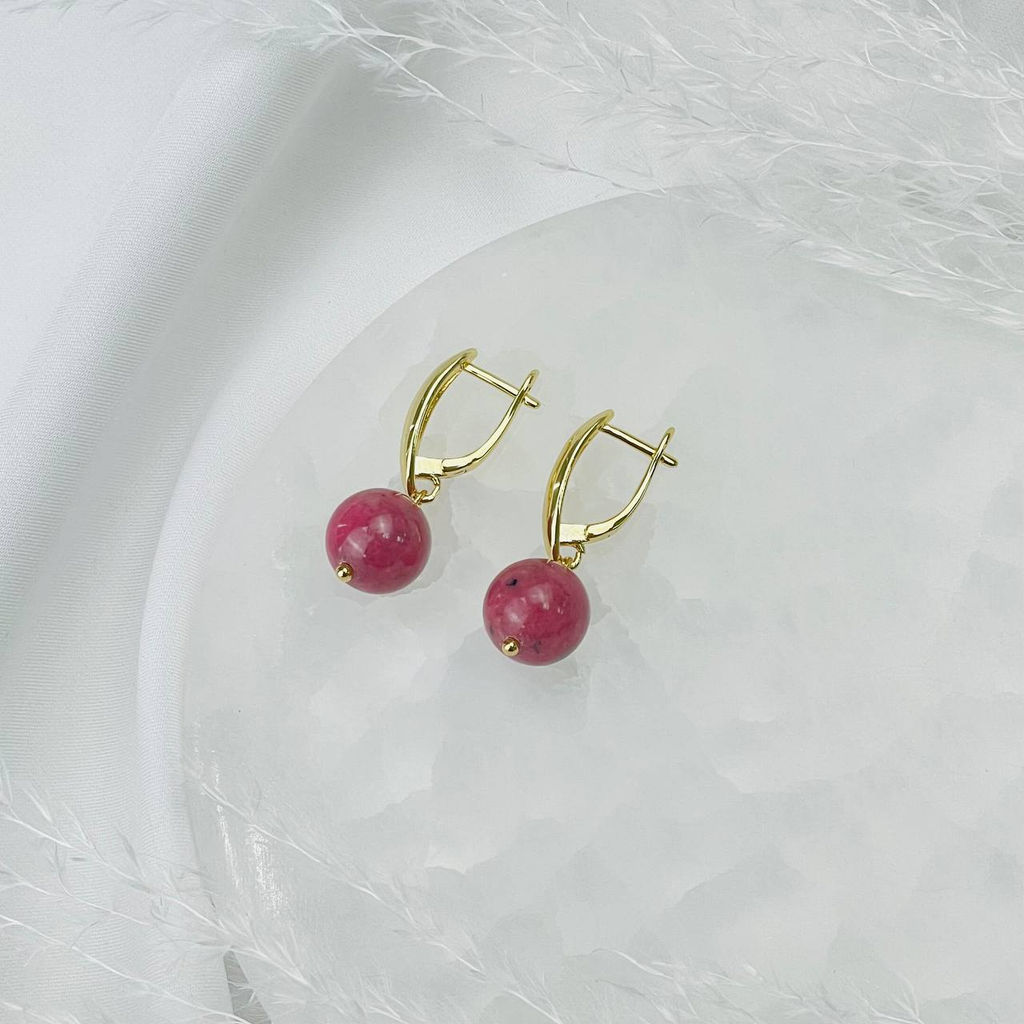 Серьги из Родонита