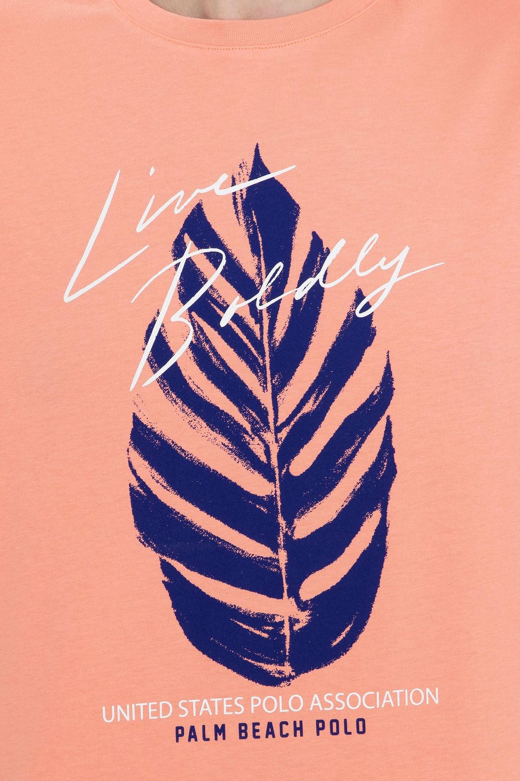 U. S. Polo Assn Мужская футболка с круглым вырезом лососевого цвета - U.s. polo assn фото 6