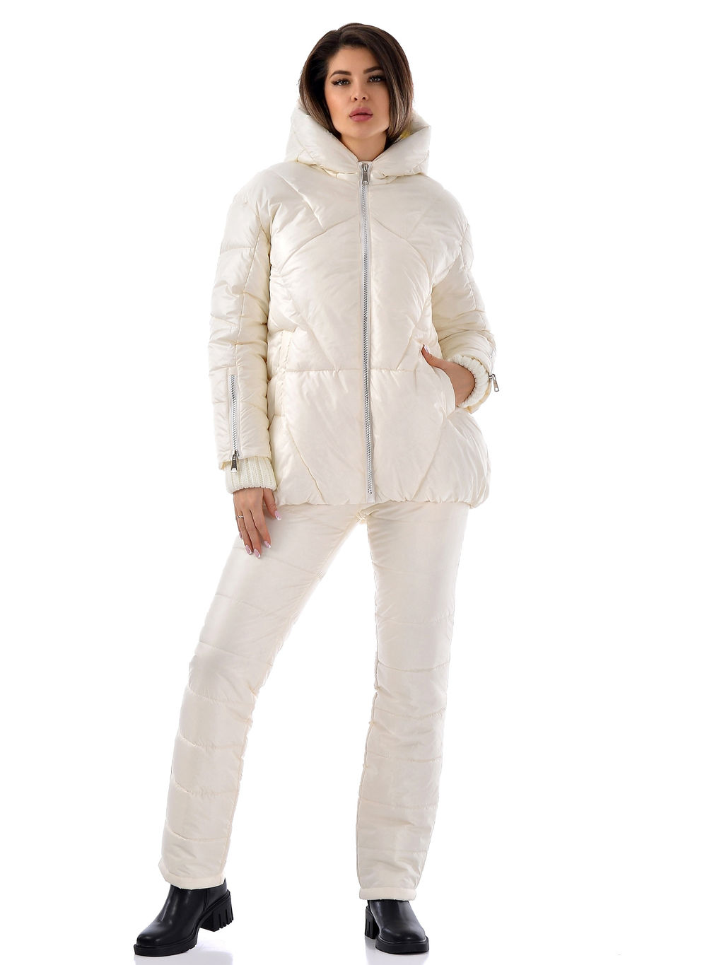 Зимняя куртка с вязанной отделкой - А+б коллекция фото 2