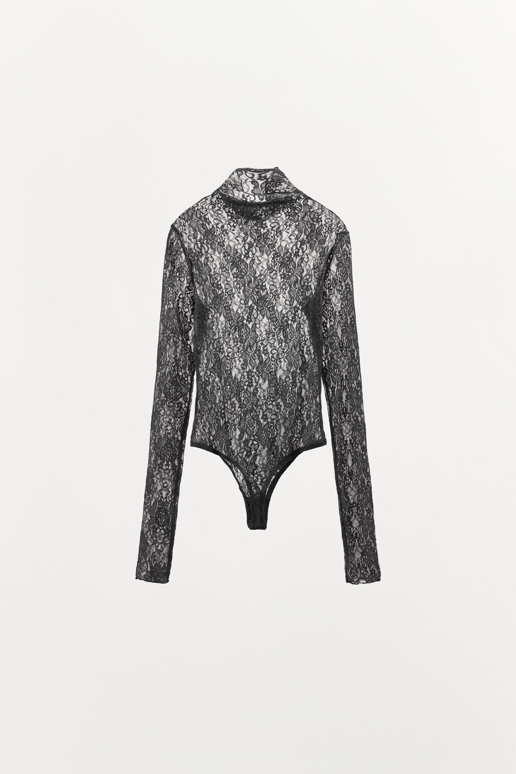 BODY ENCAJE BORDADOS FLORALES / Gris - Zara фото 4