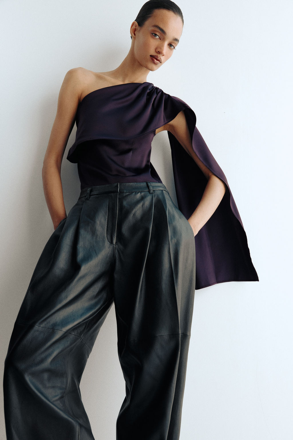 Top de sat?n con fular decorativo - H&m фото 3