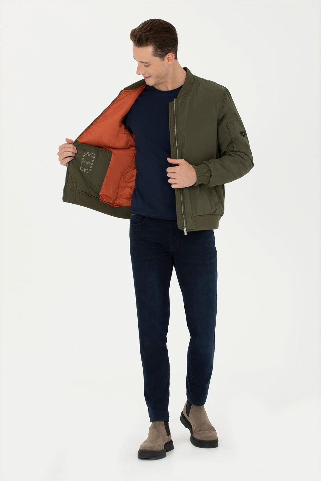 Мужское пальто цвета хаки Неожиданная скидка в корзине - U.s. polo assn фото 4