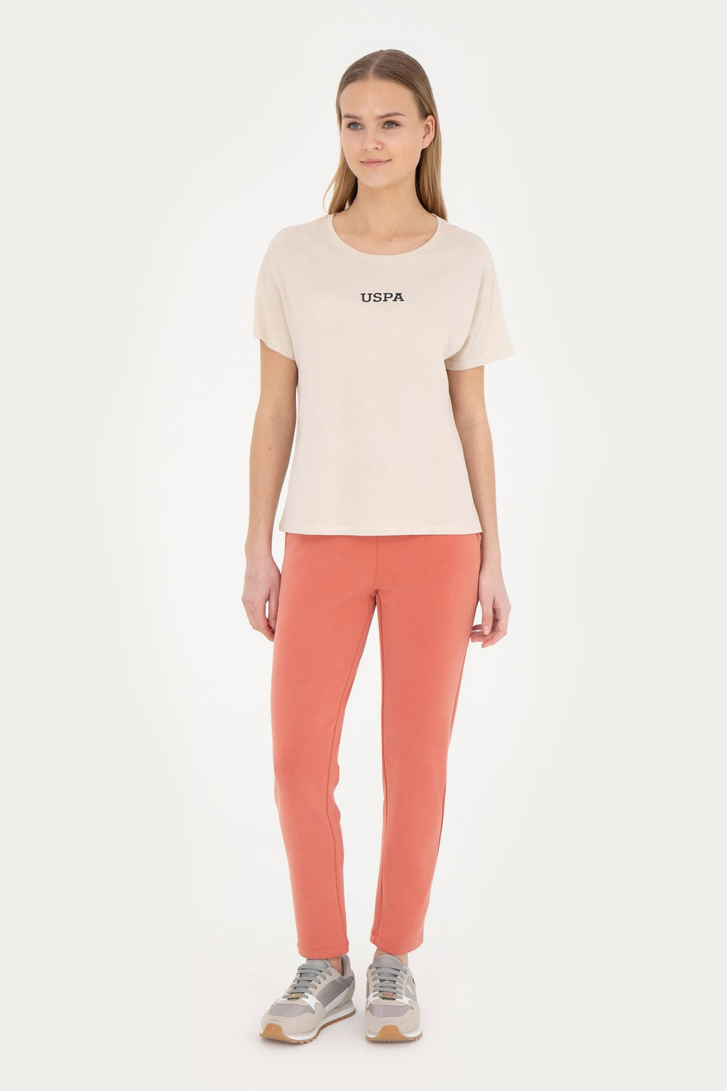 Женская кремовая футболка с круглым вырезом - U.s. polo assn фото 18