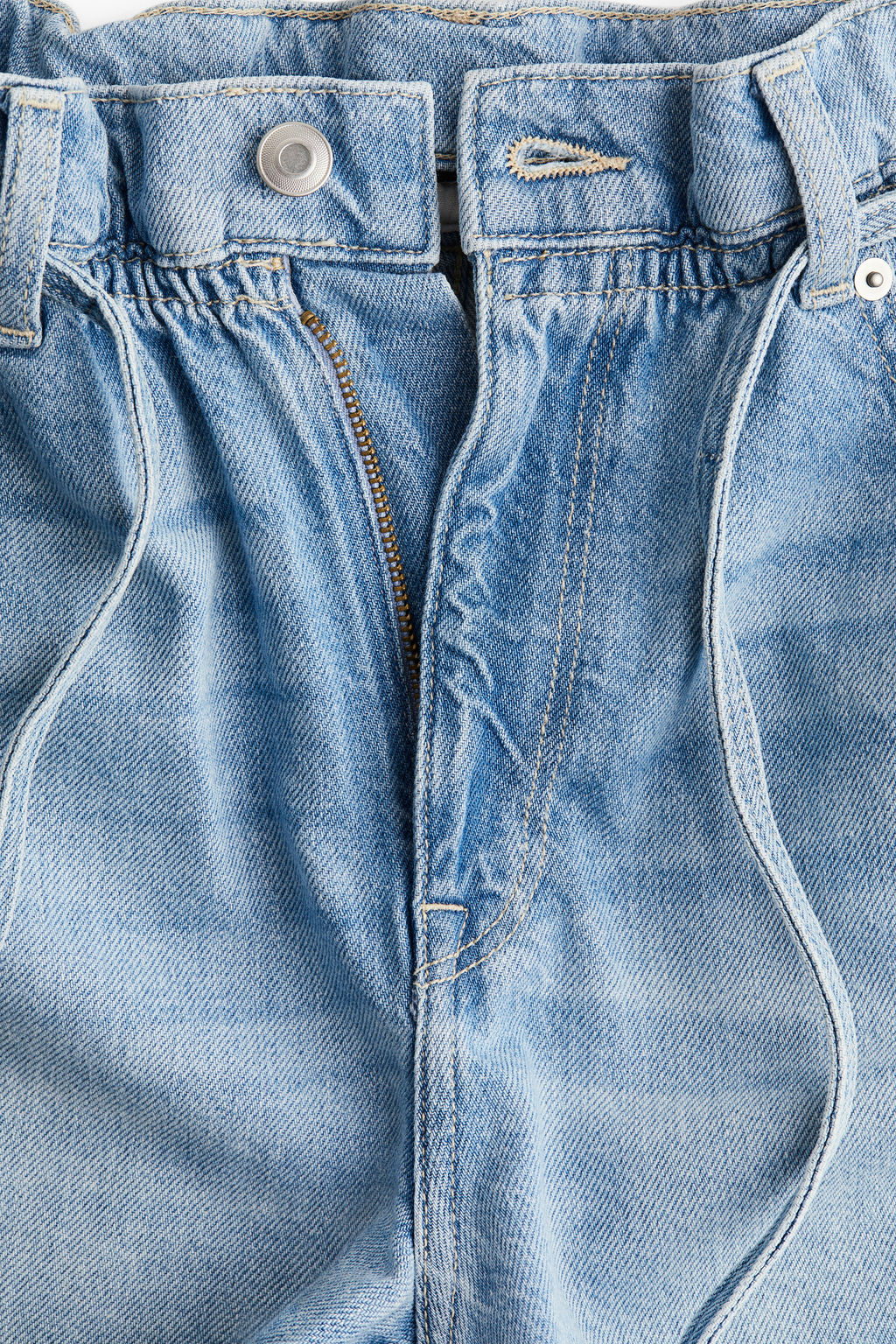 Pantal?n corto paper bag en denim High Rise - H&m фото 3