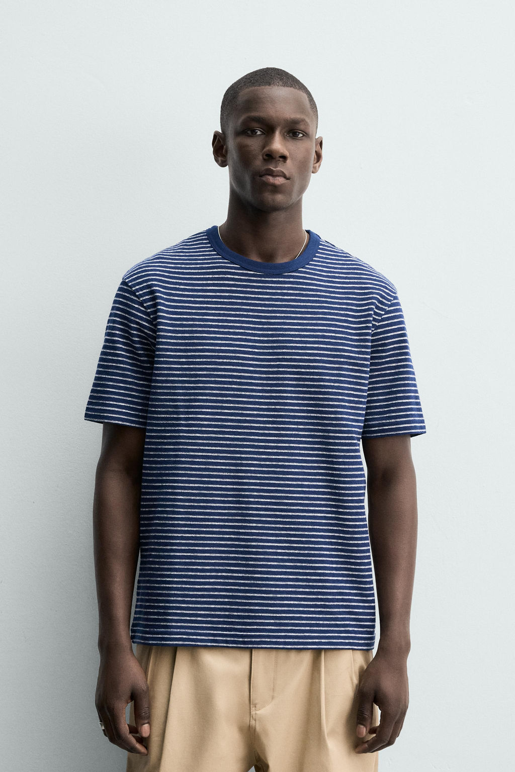 CAMISETA JACQUARD RAYAS / Azul / Blanco - Zara фото 2