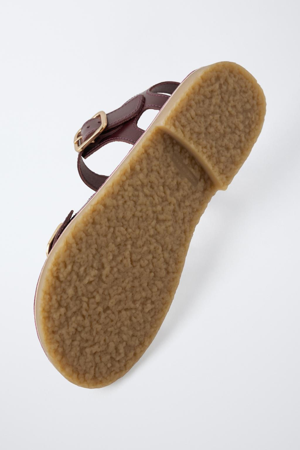BUCKLED LEATHER SANDALS - Zara фото 6