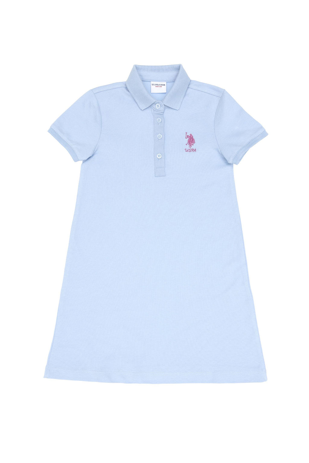 K_z _ocuk A__k Mavi Polo Yaka _rme Elbise Sepette S_rpriz _ndirim - U.s. polo assn фото 3