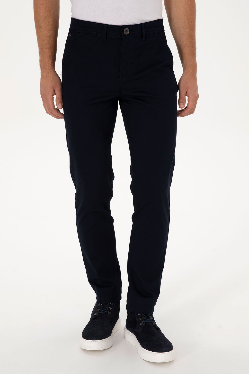 Erkek Lacivert Slim Fit Kanvas / Chino Pantolon - U.s. polo assn фото 8