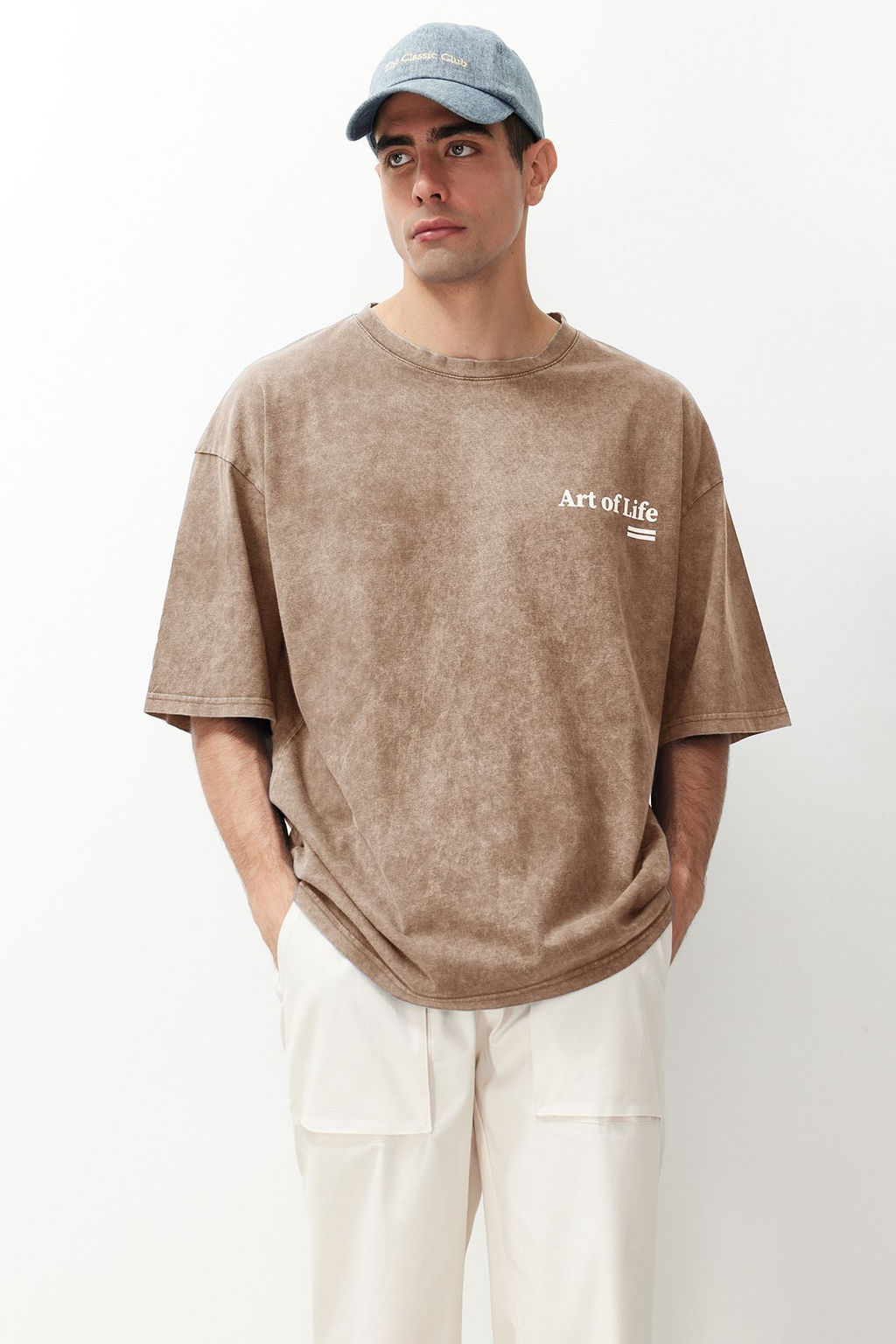 TRENDYOL MAN Antrasit Oversize/Genis Kesim Soluk Efektli Yaz? Bask?l? %100 Pamuklu T-Shirt TMNSS23TS00166 - Trendyolmilla фото 2