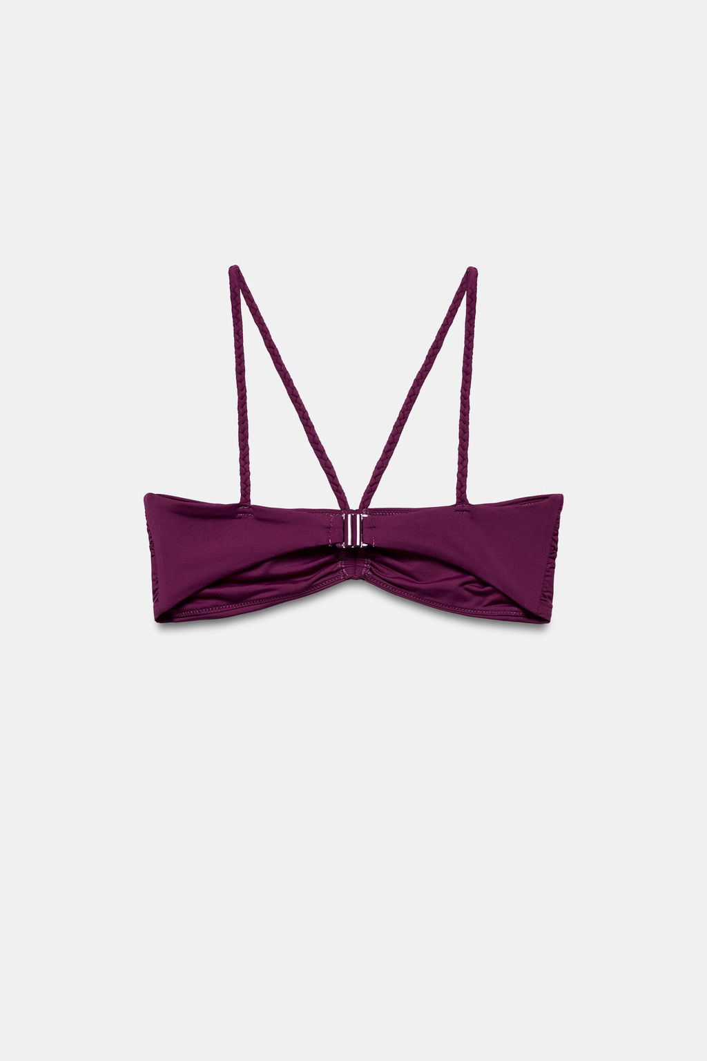 TOP BIKINI BANDEAU TIRANTES TRENZADOS / Berenjena - Zara фото 8