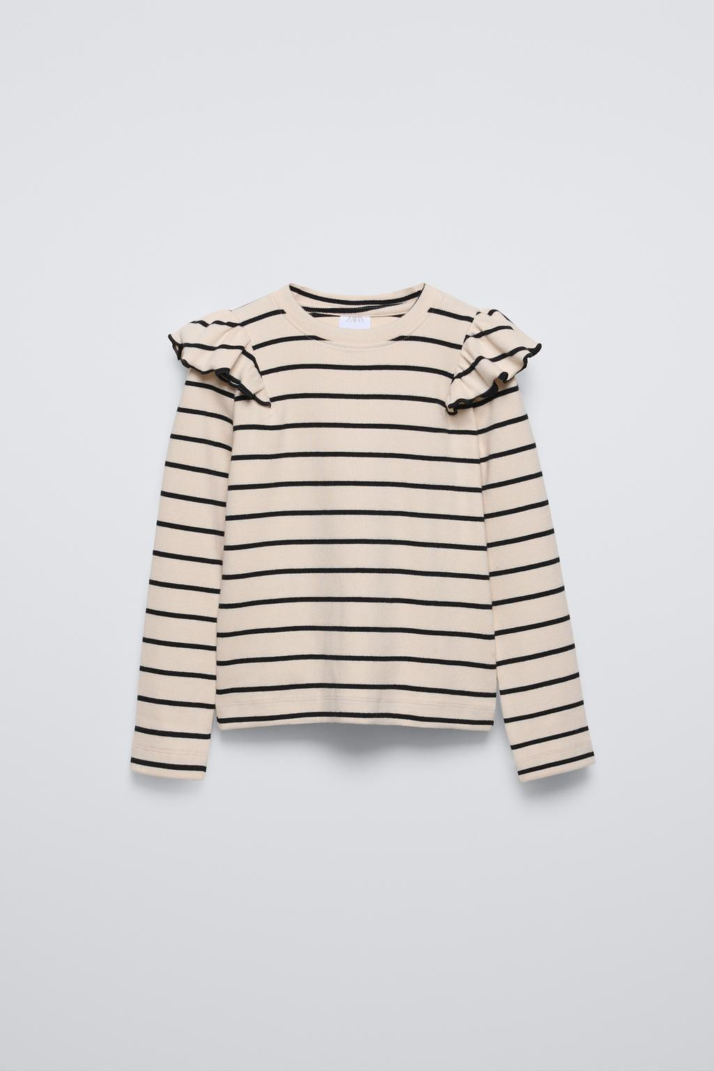 RIBBED T-SHIRT WITH RUFFLES