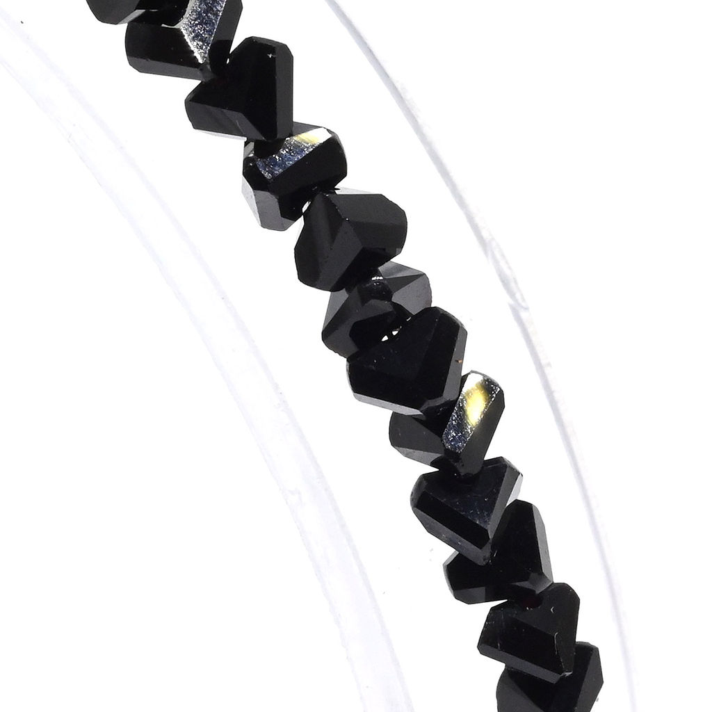 Браслет из циркона огранка 4мм, цвет черный, 22см