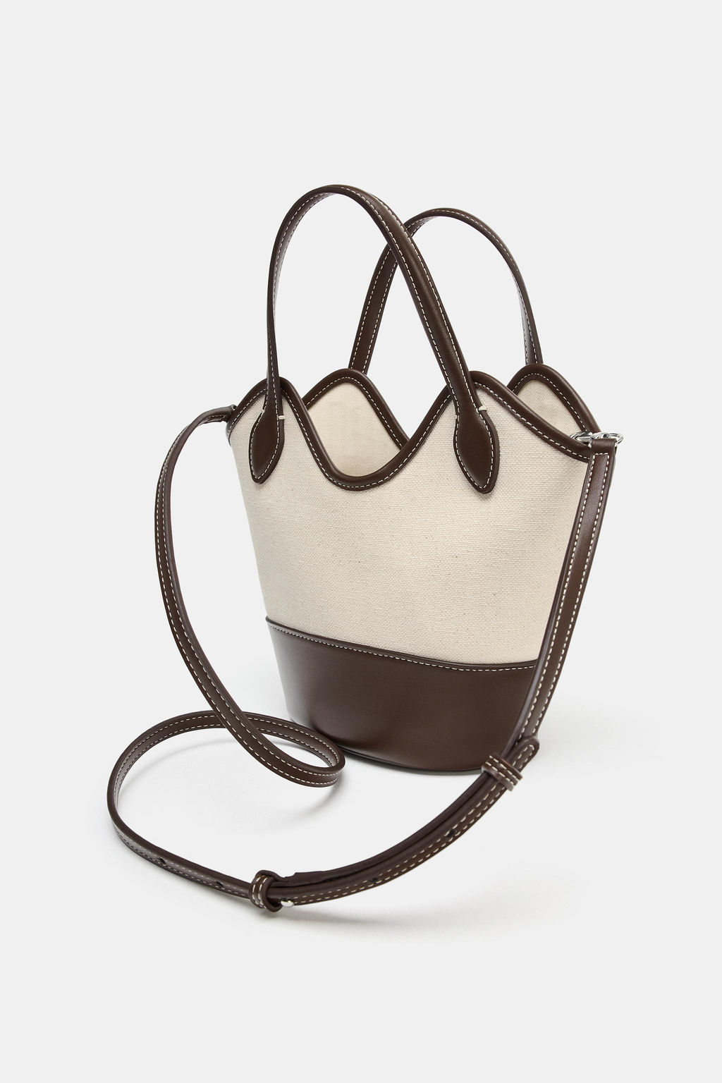 BOLSO COMBINADO CANVAS / Beige claro - Zara фото 4