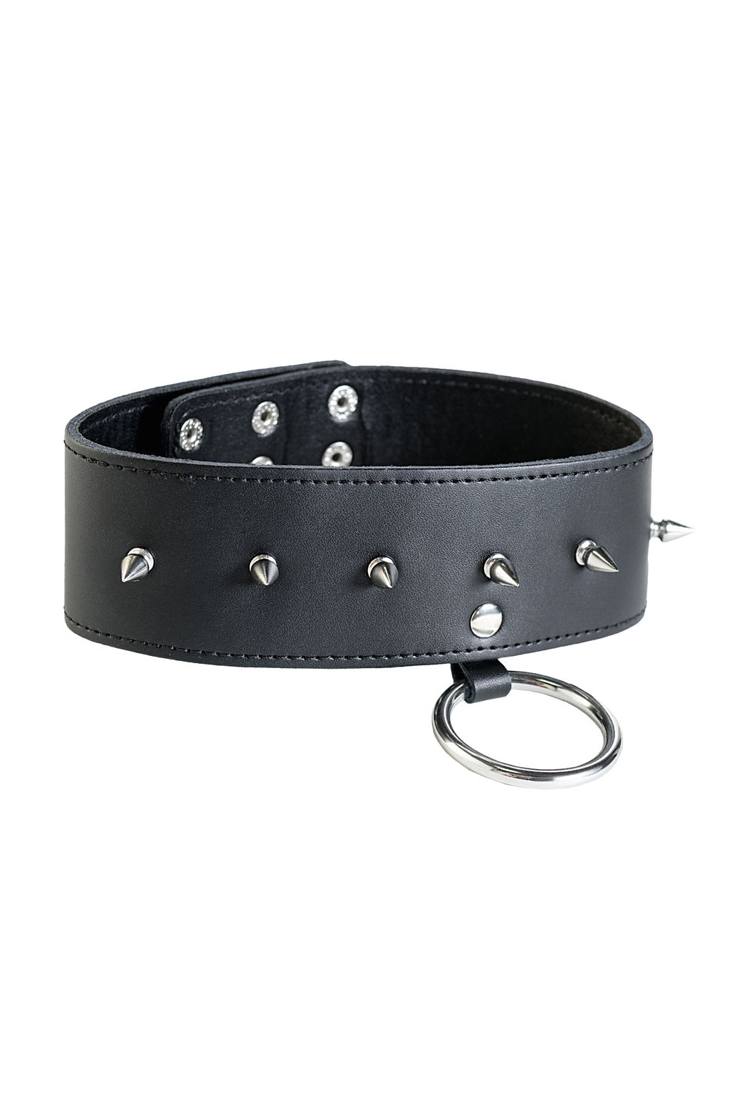 Ошейник TOYFA Theatre кожаный с шипами, черный  фото 3