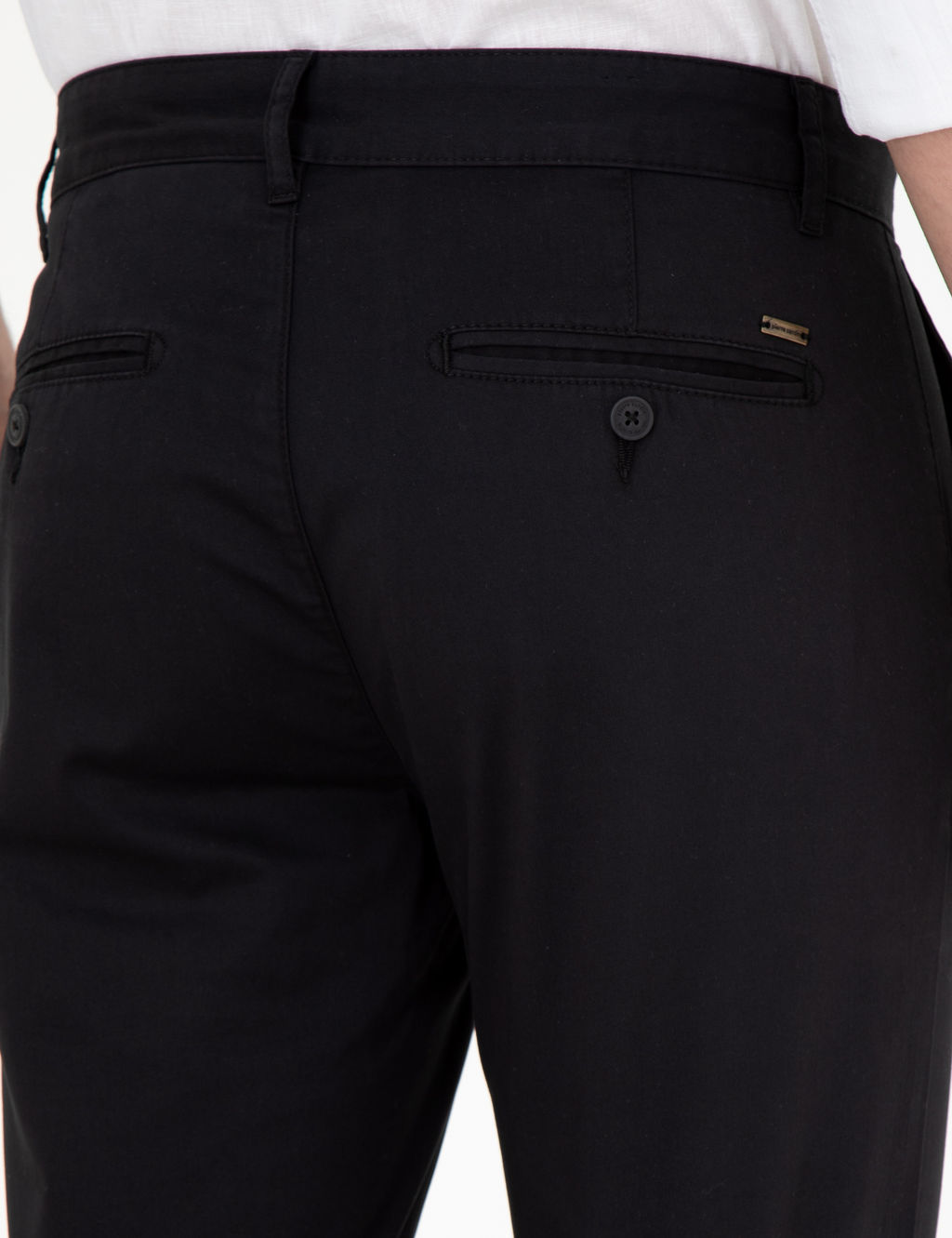 Siyah Slim Fit Basic Kanvas Pantolon