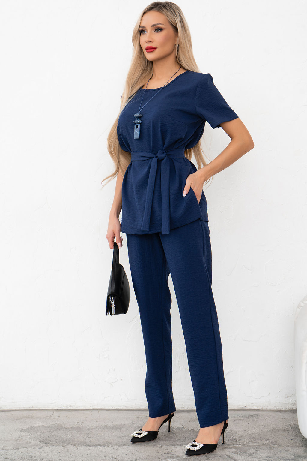 Костюм брючный (синий) К11-81/7 - Николь фото 6