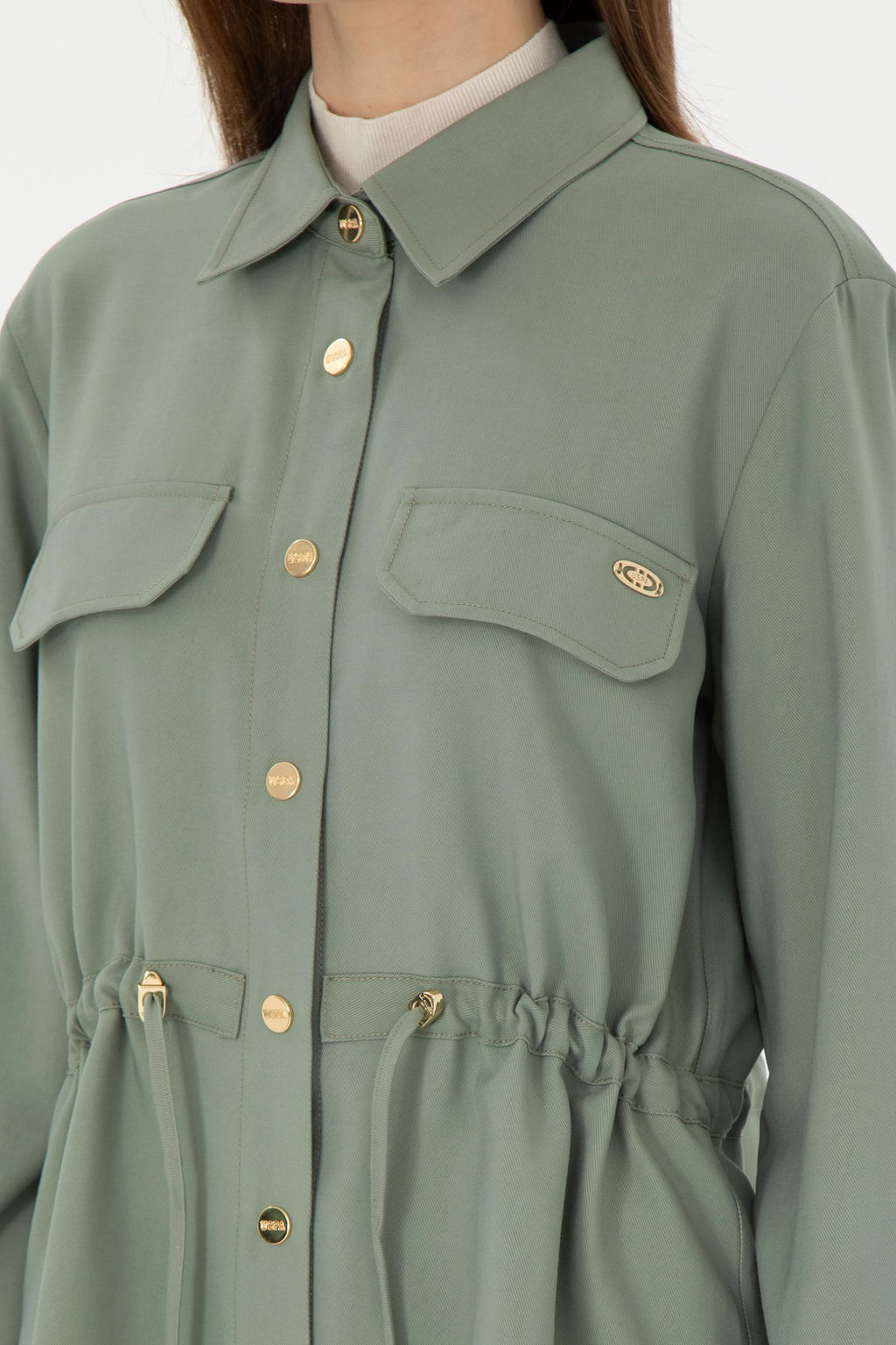 Женская рубашка зеленого цвета с длинным рукавом Неожиданная скидка в корзине - U.s. polo assn фото 7