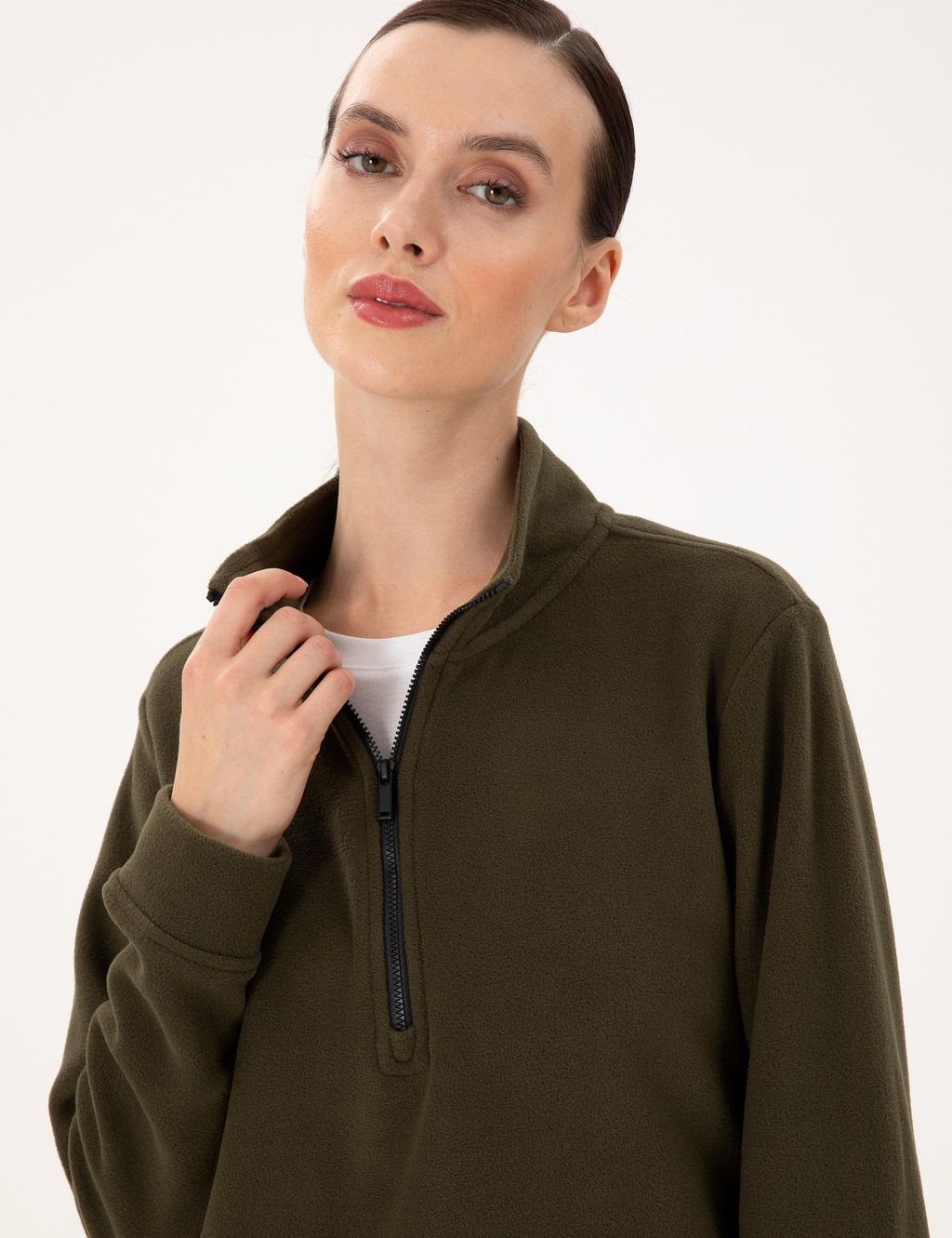 Haki Oversize Polar Sweatshirt