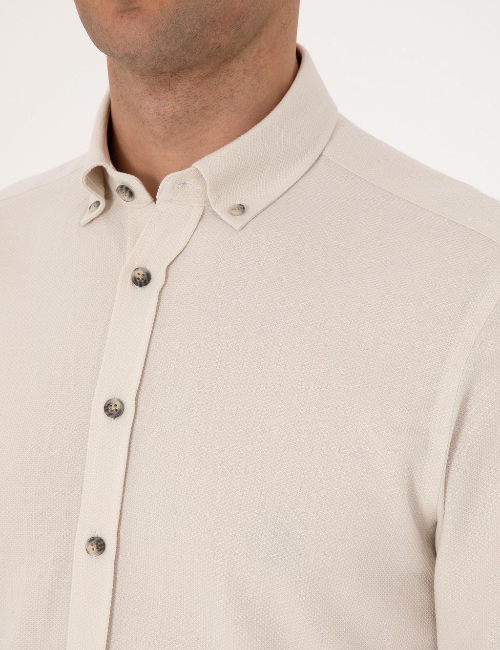 Bej Slim Fit Uzun Kollu G_mlek - Pierre cardin фото 7