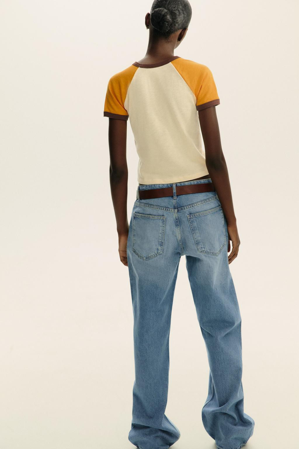 SLOGAN T-SHIRT WITH RIBBED TRIM - Zara фото 5