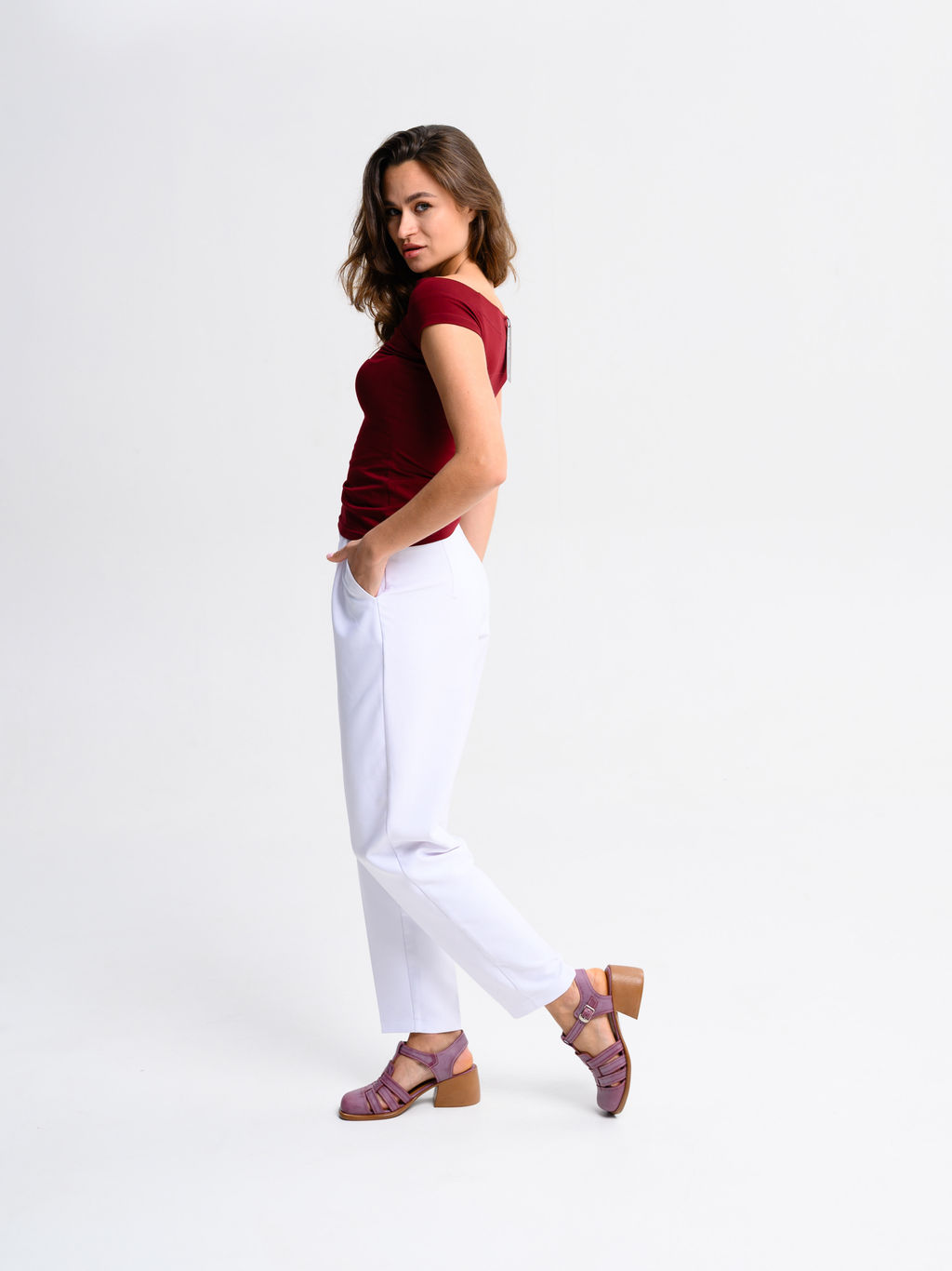 Босоножки 5035.23663bе.Вакса бордо+коричневый