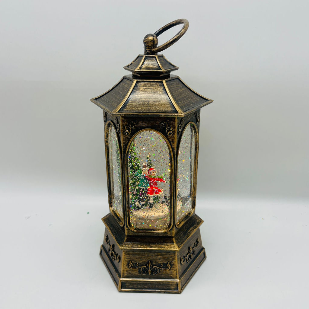 Новогодний декор Фонарь стекло - Зимнее катание 26 см (арт. 8894С) - Ип лебедев о.ю фото 2