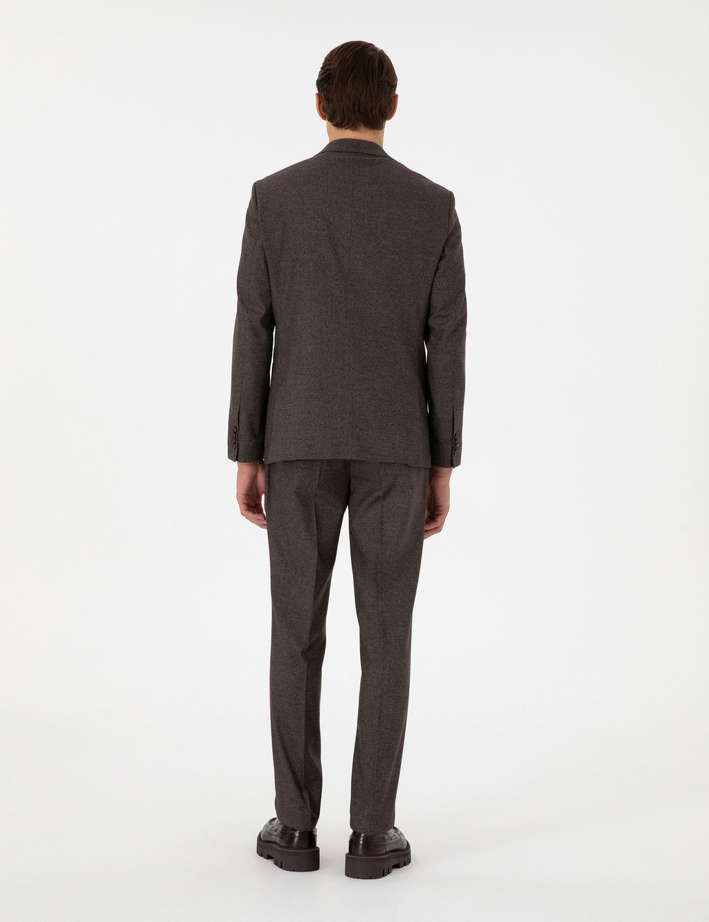 Kahverengi Slim Fit Tak_m Elbise