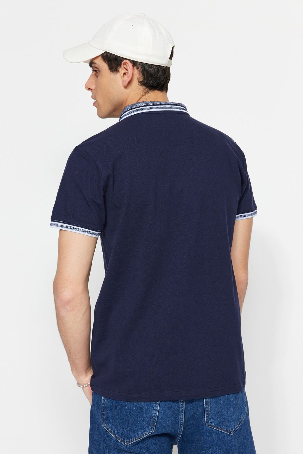 TRENDYOL MAN Siyah Slim/Dar Kesim %100 Pamuklu Polo Yaka T-shirt TMNSS22PO00014 - Trendyolmilla фото 7