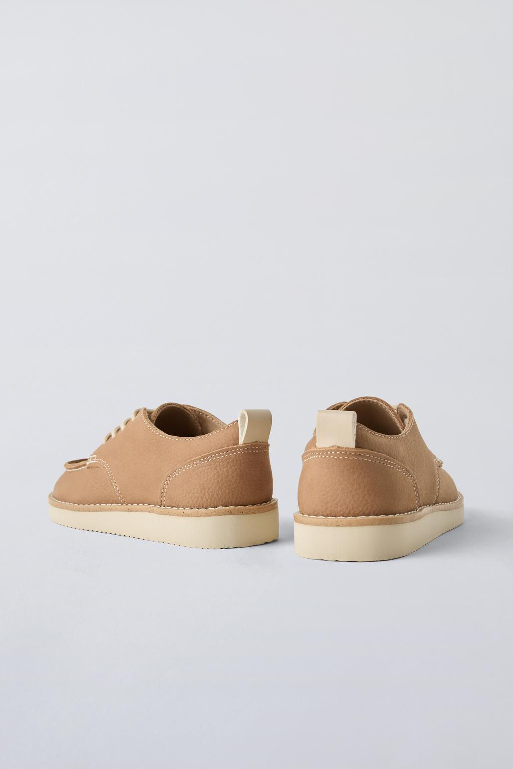 LEATHER DERBY SHOES - Zara фото 4