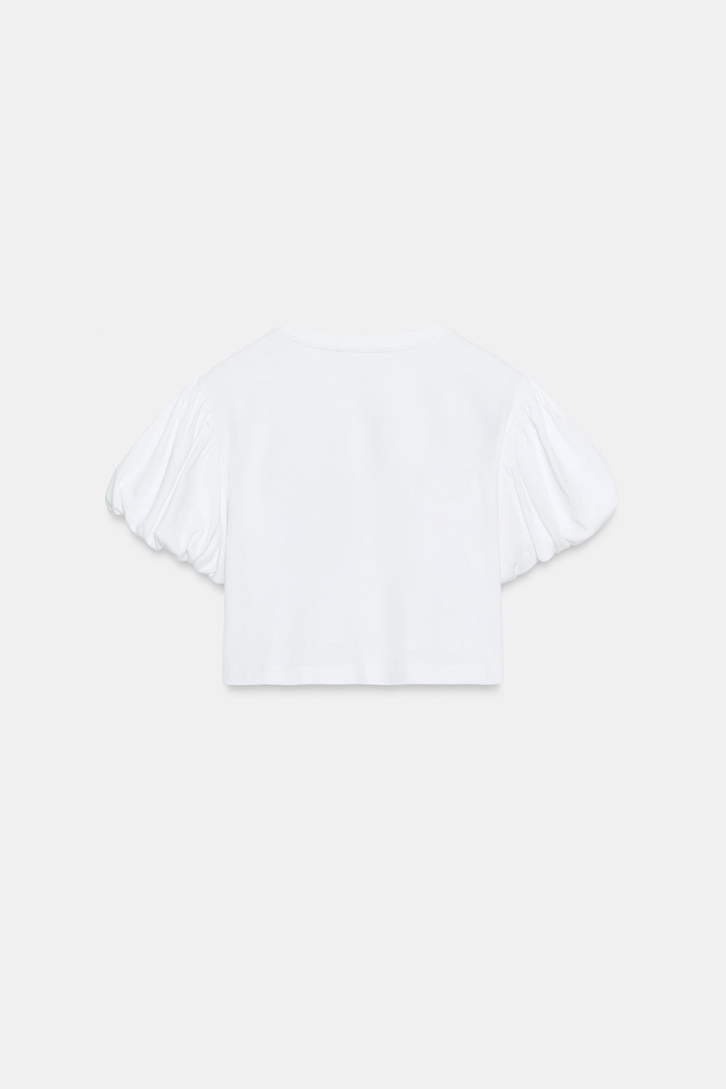 CAMISETA CROP MANGA VOLUMEN / Blanco - Zara фото 7