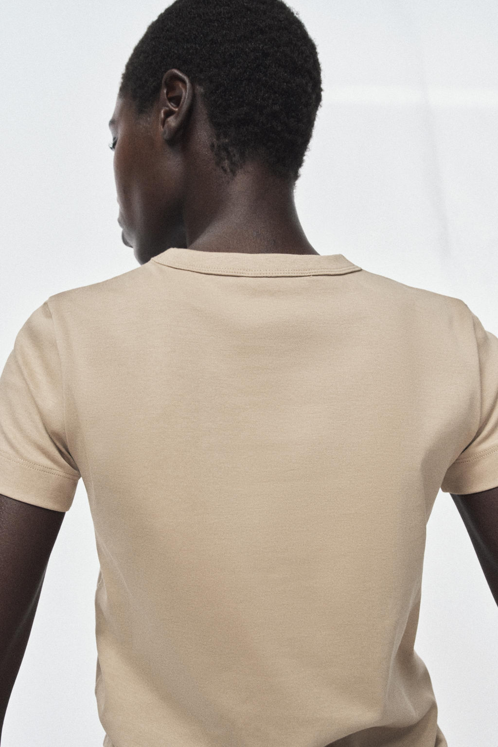 CAMISETA INTERLOCK MANGA CORTA / Beige - Zara фото 3