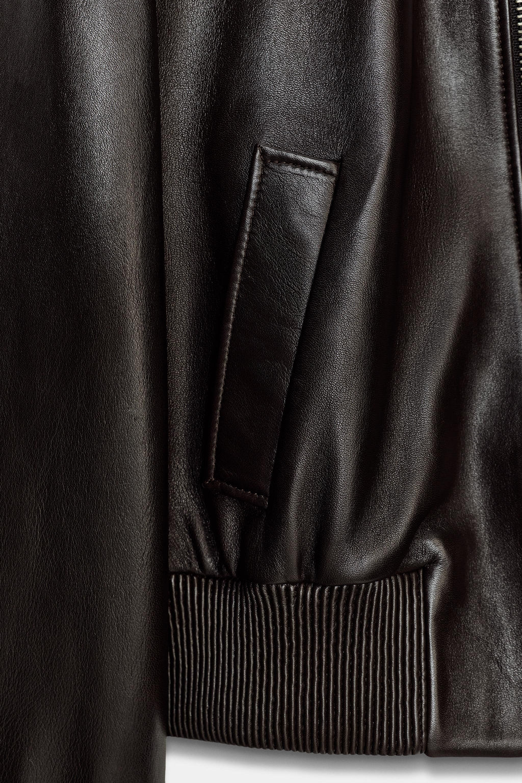 100% LEATHER BOMBER JACKET ZW COLLECTION - Zara фото 17