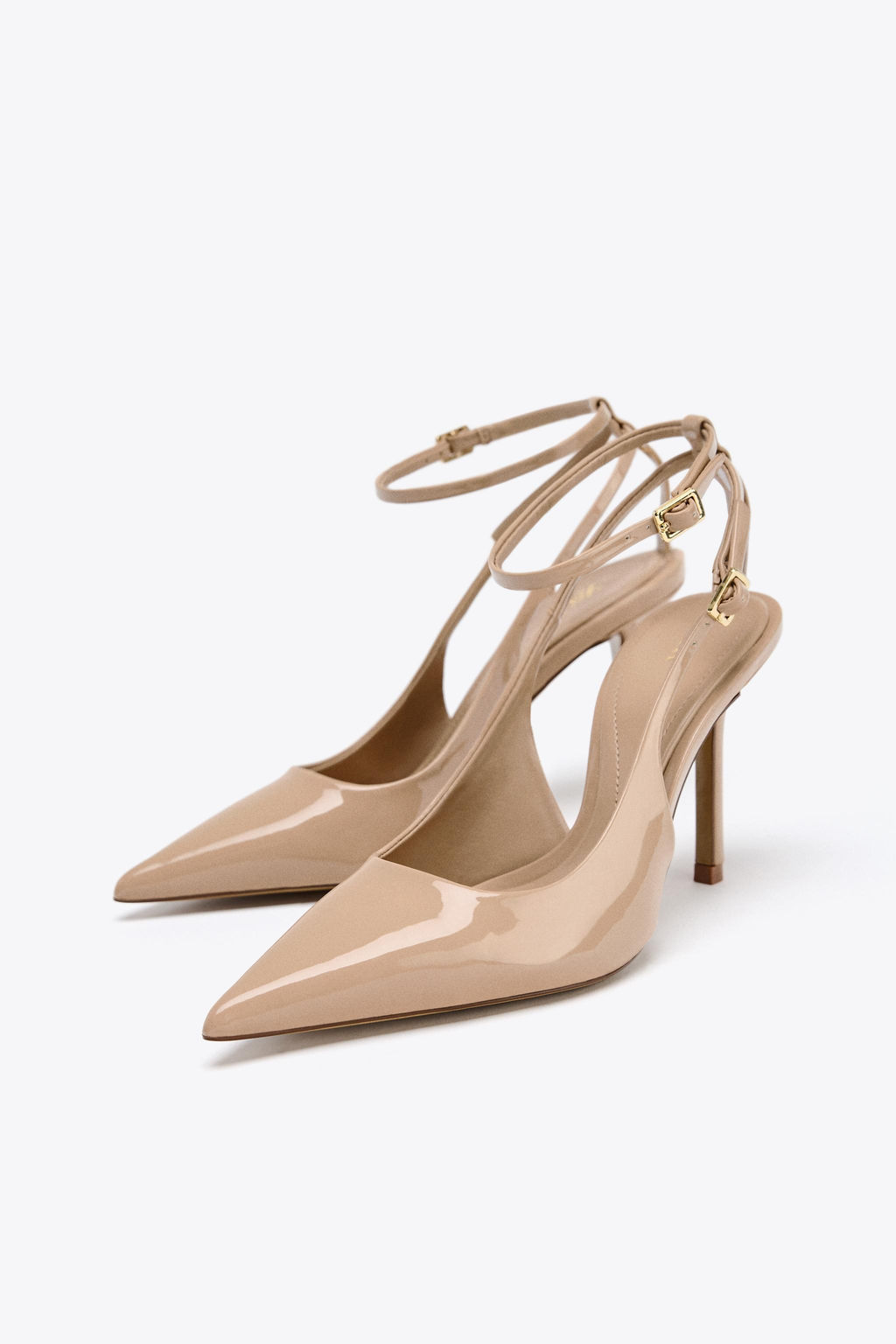PATENT EFFECT SLINGBACK HIGH HEELS - Zara фото 12