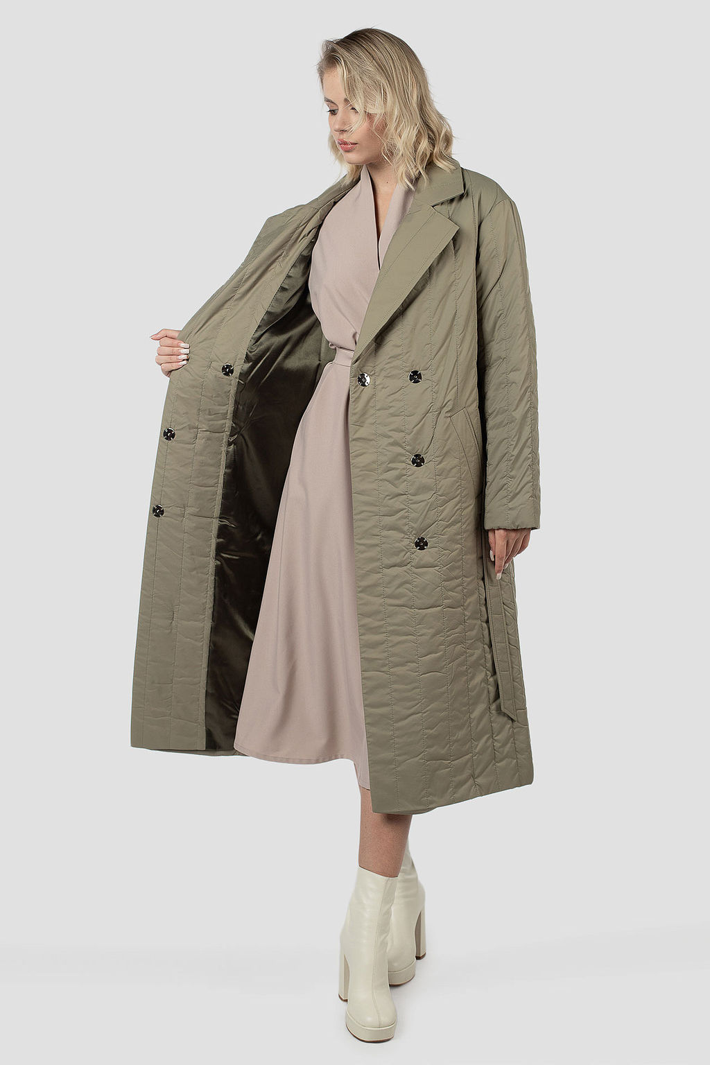 Пальто женское демисезонное (пояс) - El podio фото 2