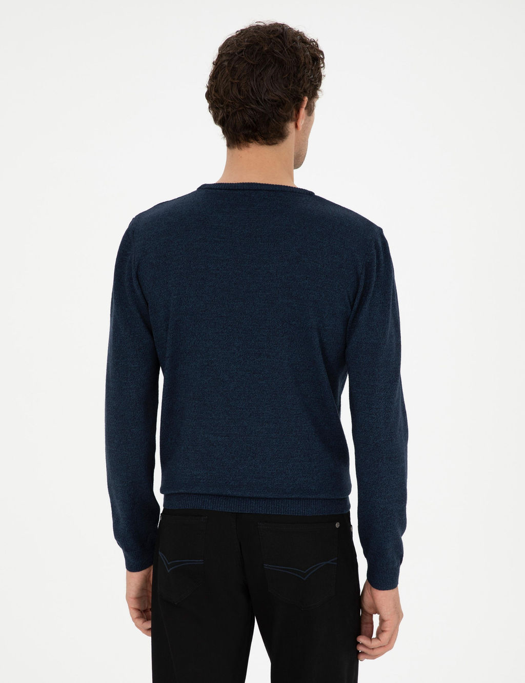 Темно-синий зауженный свитер - Cacharel фото 5