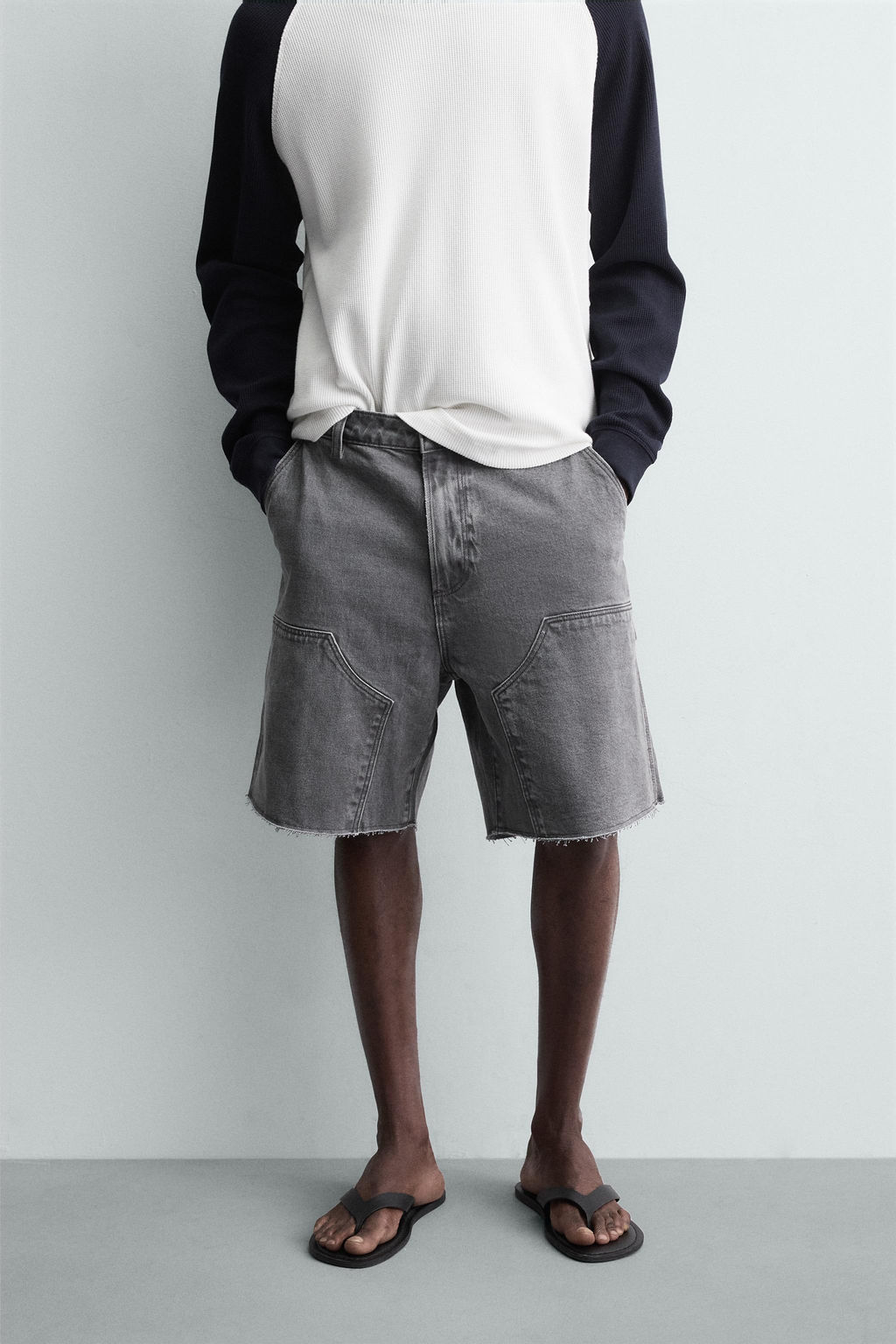 BERMUDA BOLSILLO CARPINTERO / Gris oscuro - Zara фото 2
