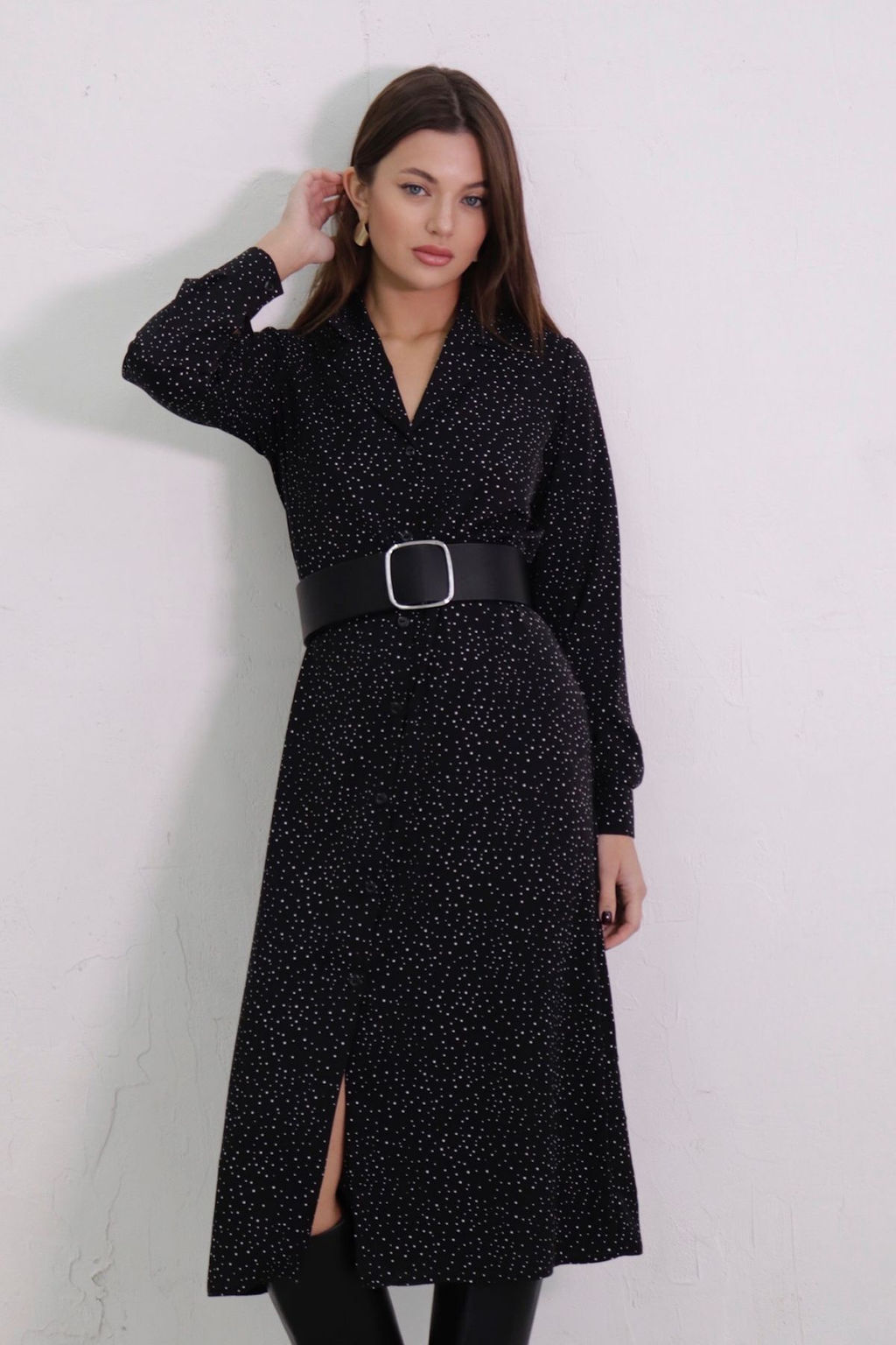 Платье-рубашка с английским воротником принт - Martichelli фото 6