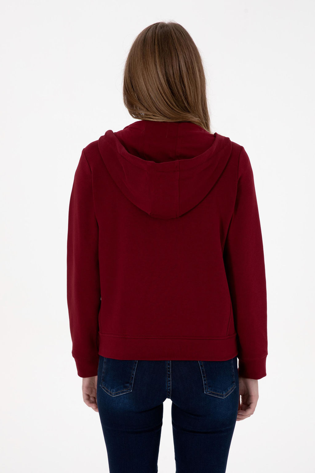 Kad_n Bordo Basic Sweatshirt Sepette S_rpriz _ndirim - U.s. polo assn фото 5
