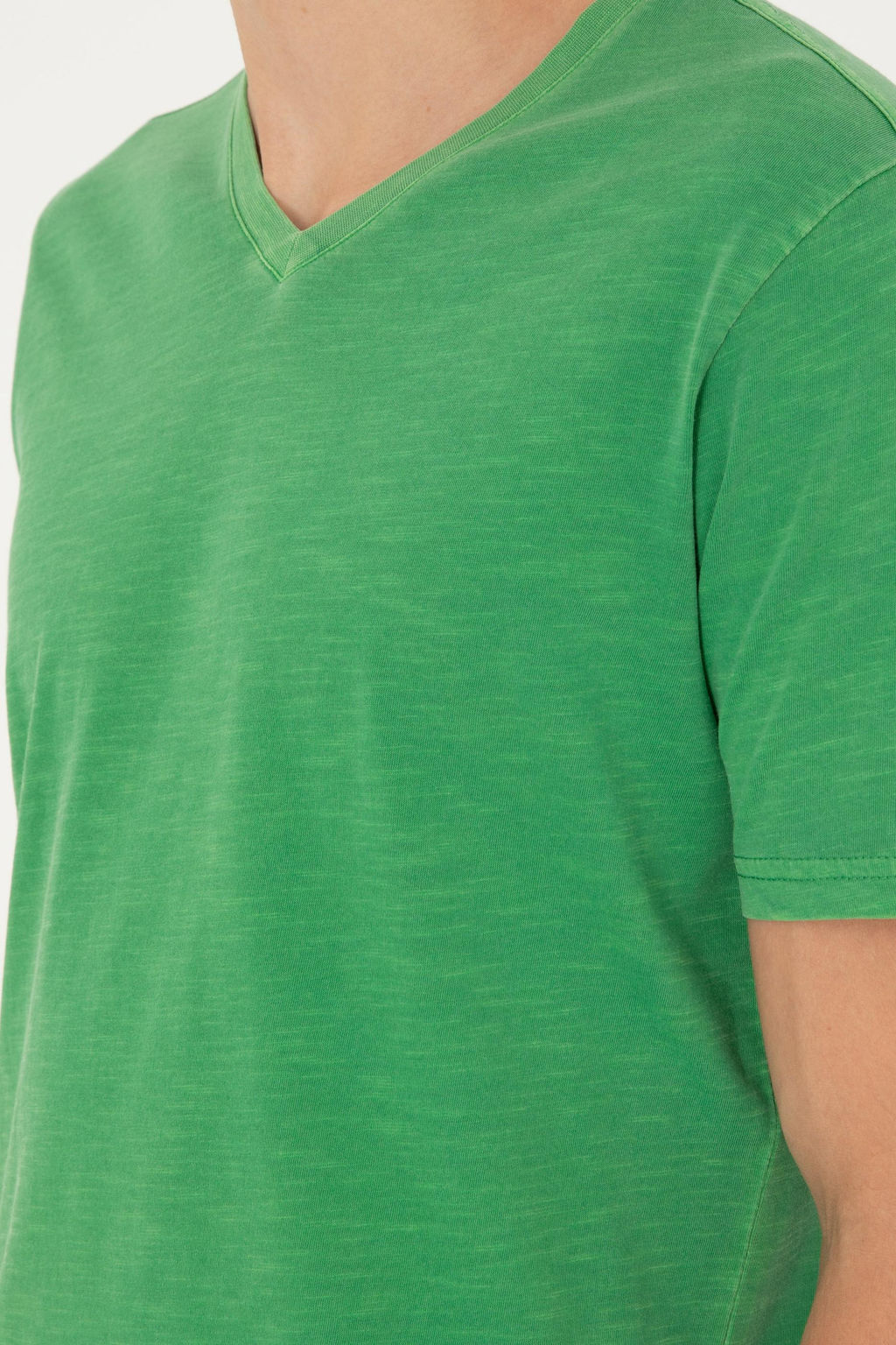 Мужская зеленая базовая футболка - U.s. polo assn фото 7