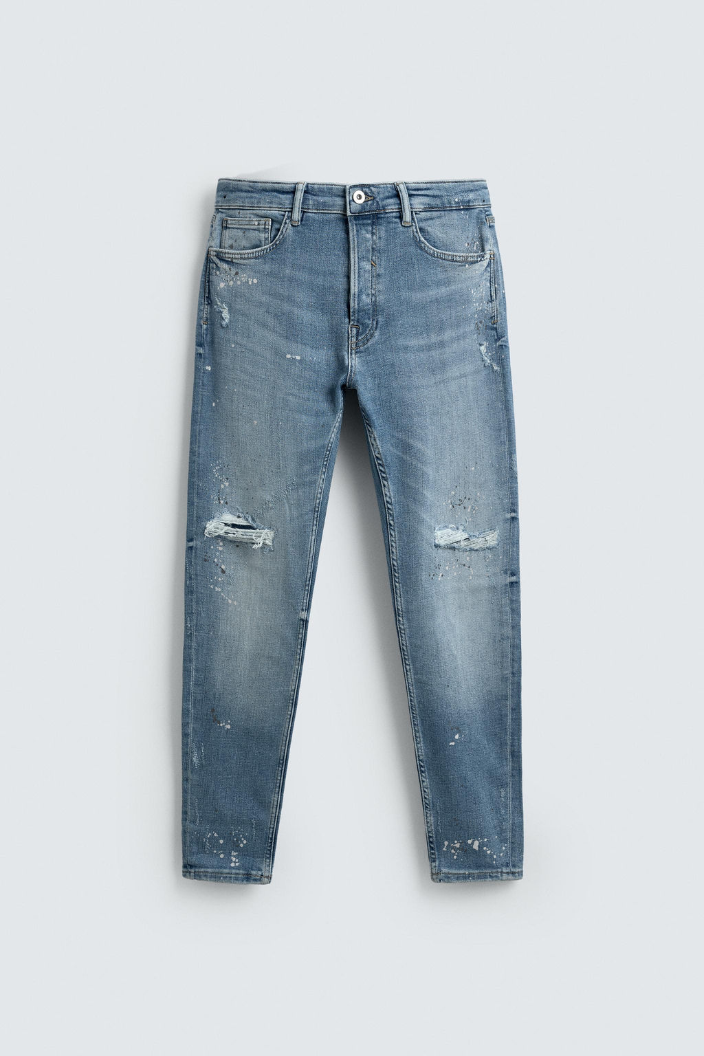 JEANS SKINNY FIT ROTOS / Azul claro - Zara фото 7