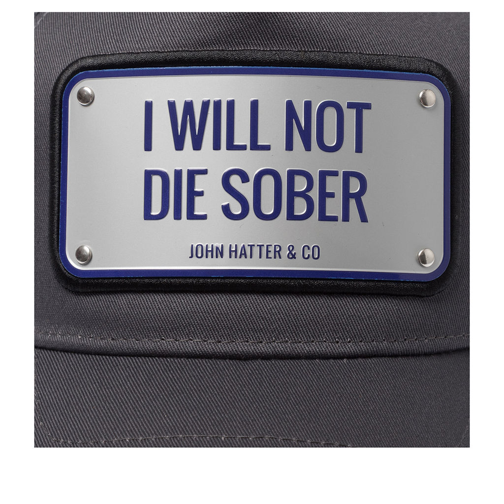 Бейсболка JOHN HATTER арт. 1-1054-U00 I Will Not Die Sober (темно-серый)  фото 4