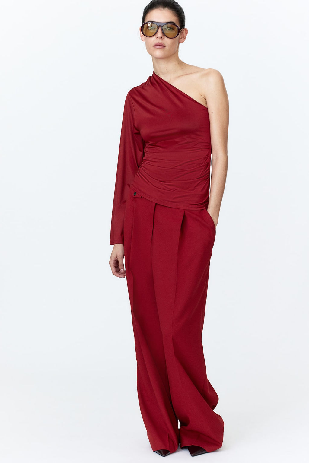 Top drapeado de un hombro - H&m фото 2