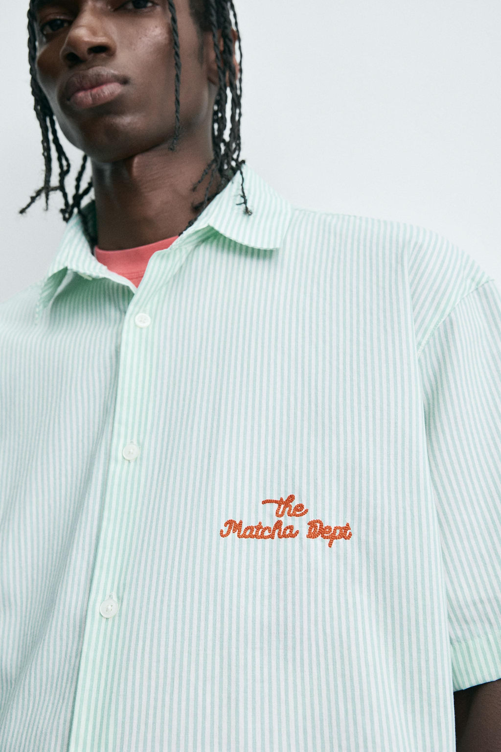 STRIPED SHIRT WITH CONTRAST SLOGAN - Zara фото 6