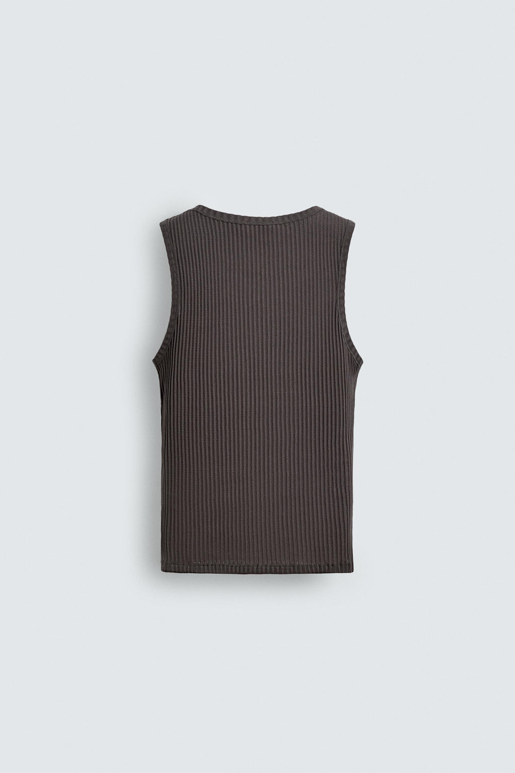 CAMISETA TANK SLIM FIT RIB / Gris oscuro