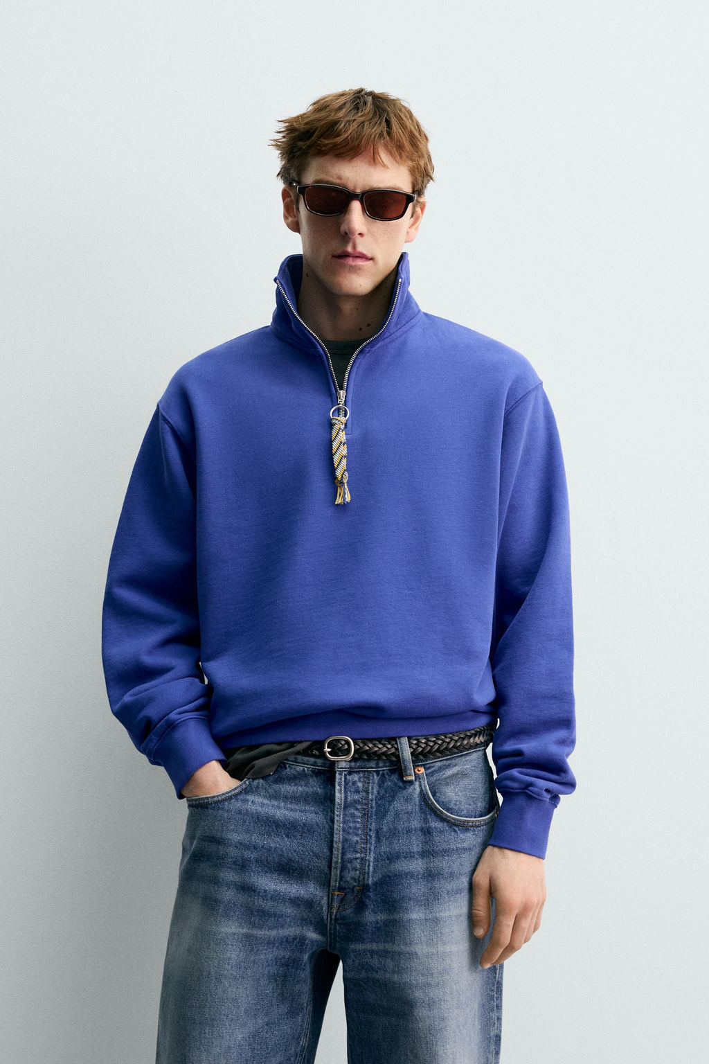 SUDADERA CUELLO CREMALLERA CINTA AARON LEVINE X ZARA / Azul?n  фото 2